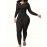 2pcs Solid Color Yoga Workout Set, Long Sleeve Round Neck Top & High Stretch Running Sports Leggings Suit, Women's Activewear